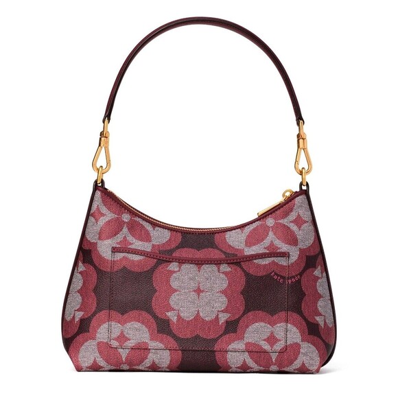 New Kate Spade Spade Flower Monogram Coated Canvas Medium Crossbody Garner Rose - Picture 4 of 6